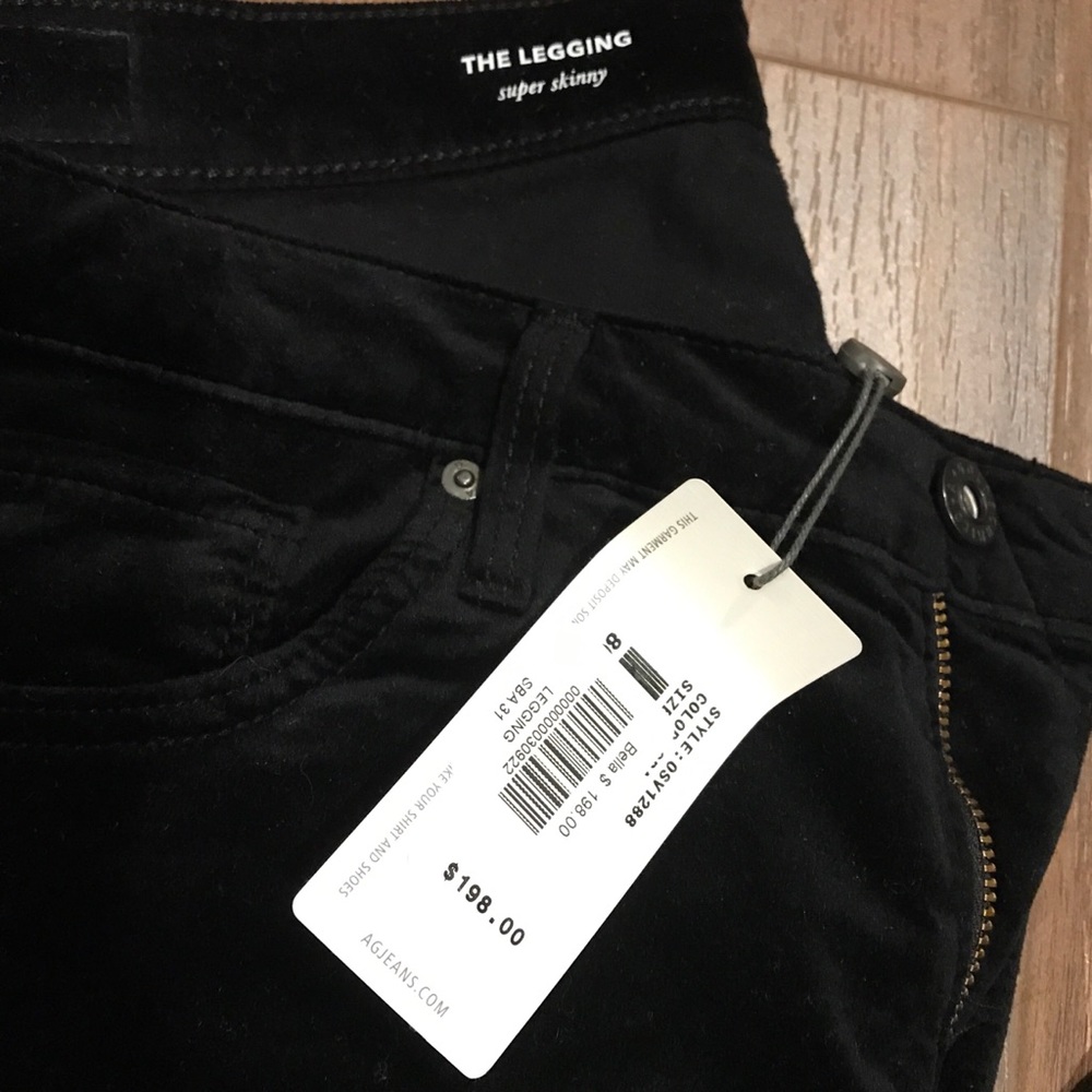AG Jeans Velvet Legging in Black sz 31 - Picture 2 of 7